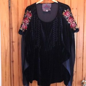 Johnny Was Oversized Navy Blue Tunic